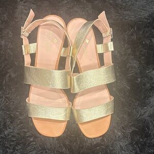kate spade Metallic Gold Strappy Sandals